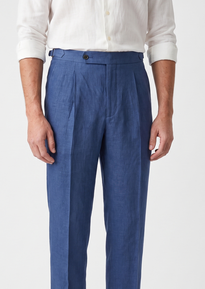 Tuscany Pleated Coastal Trousers - Blue | Solmar