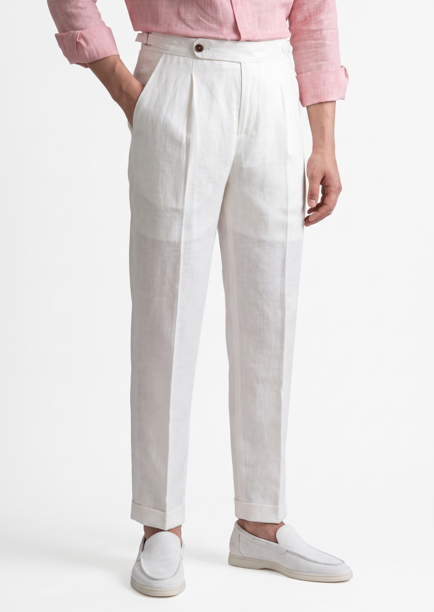 Tuscany Pleated Coastal Trousers - White | Solmar