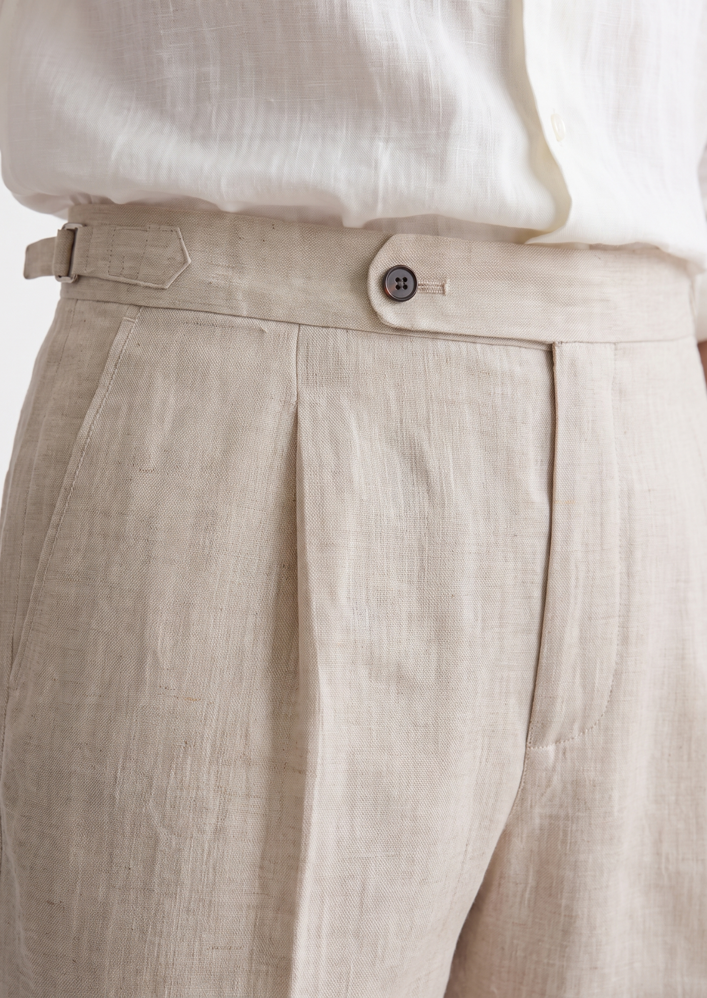 Tuscany Pleated Coastal Trousers - Ivory | Solmar