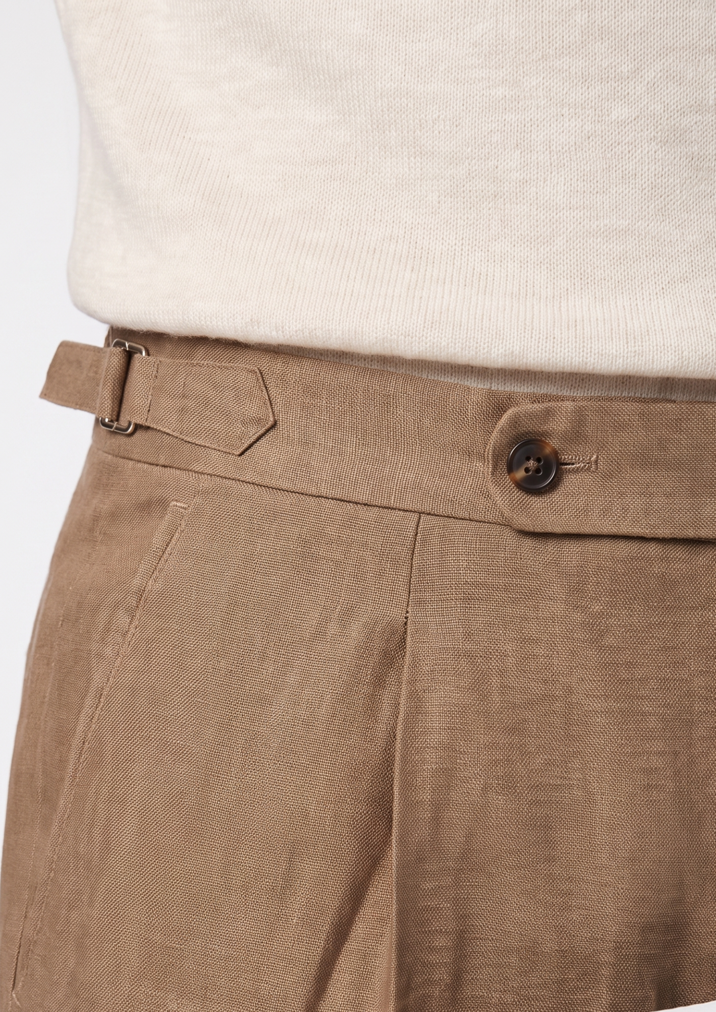 Tuscany Pleated Coastal Trousers - Caramel | Solmar