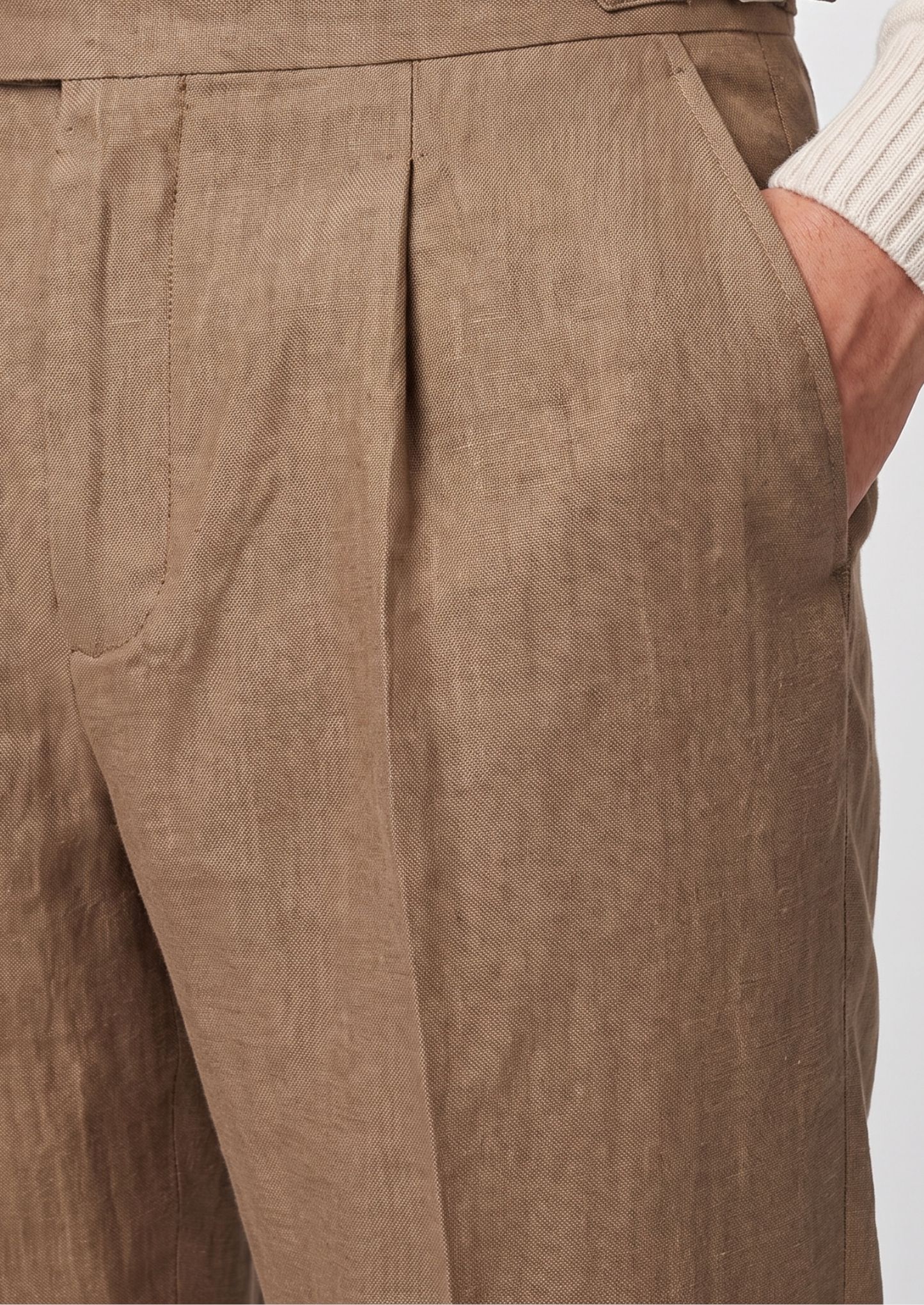 Tuscany Pleated Coastal Trousers - Caramel | Solmar
