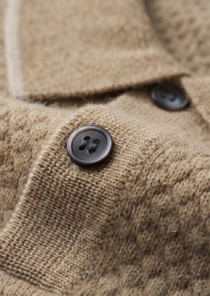 Premium Cashmere Beige Two-Tone Polo | Solmar
