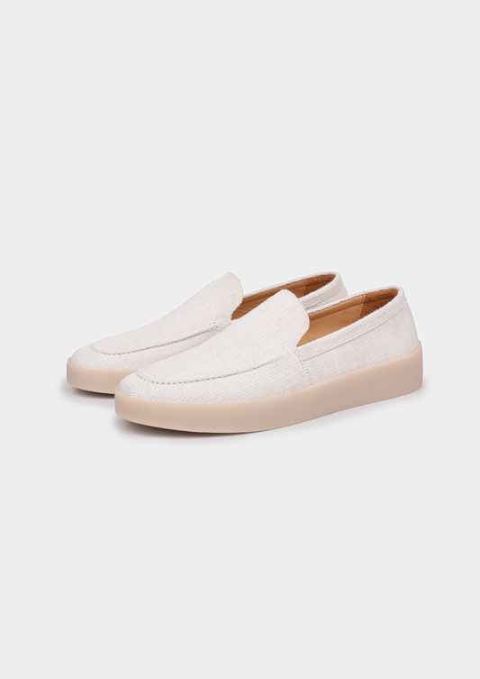 White Linen City Loafers | Solmar
