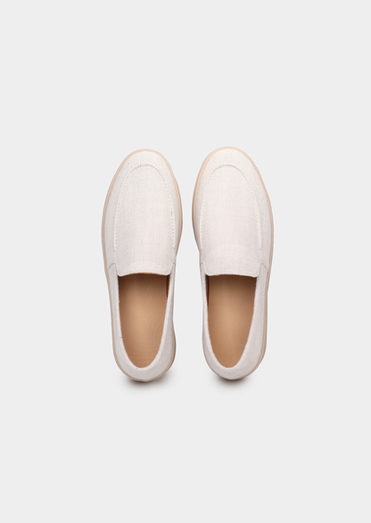 White Linen City Loafers | Solmar