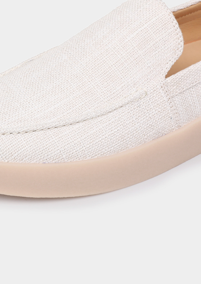 White Linen City Loafers | Solmar