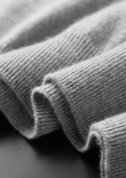 Premium Cashmere Classic Crewneck T-Shirt - Light Gray | Solmar