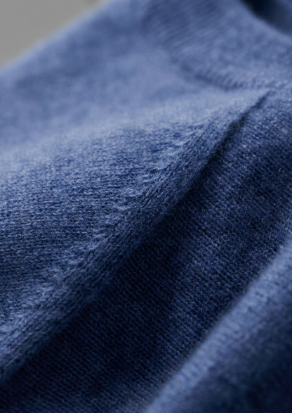 Premium Cashmere Classic Crewneck T-Shirt - Deep Atlantic | Solmar