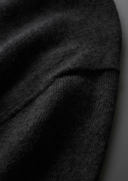 Premium Cashmere Classic Crewneck T-Shirt - Black | Solmar