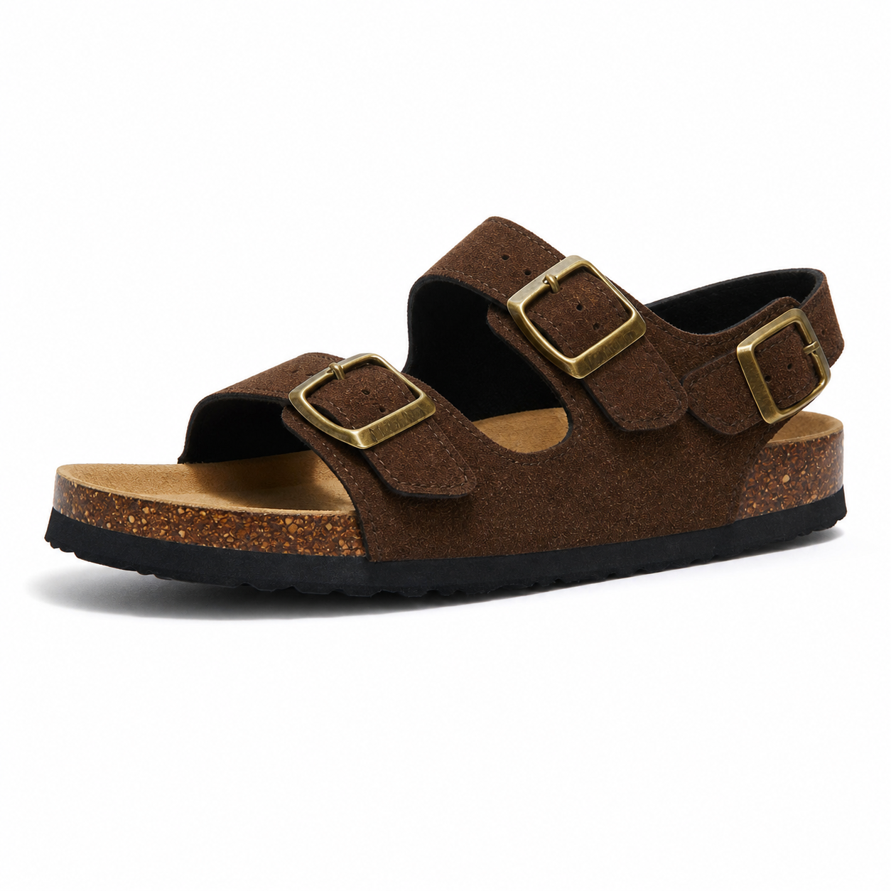 Amalfi Three-Strap Cork Sandals - Dark Brown | Solmar