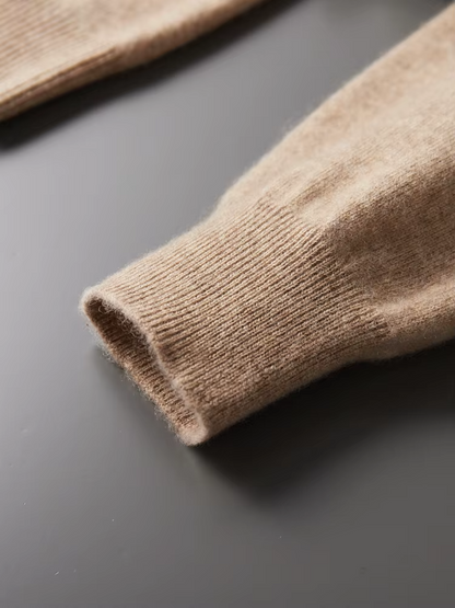 Pure Extra-Fine Merino Wool Beige Leisure Hoodie | Solmar