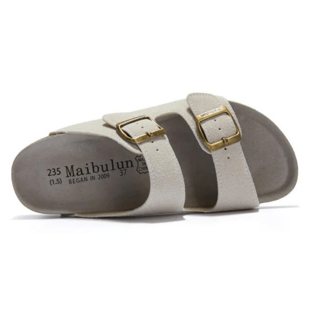 Maibulun Suede Arizona Sandals - Cream | Solmar