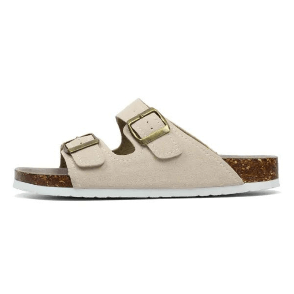 Maibulun Suede Arizona Sandals - Cream | Solmar