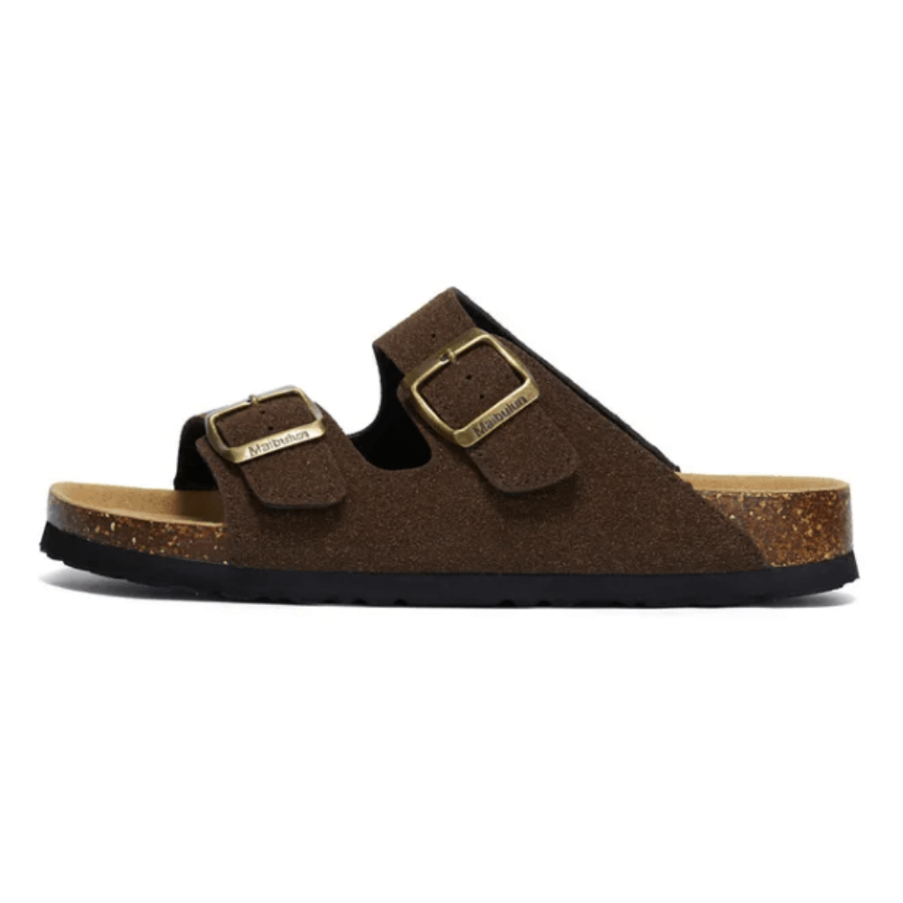 Maibulun Suede Arizona Sandals - Dark Brown | Solmar