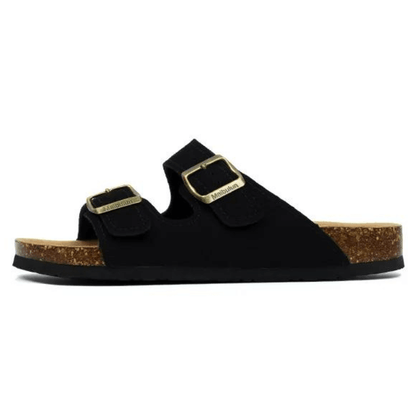 Maibulun Suede Arizona Sandals - Black | Solmar