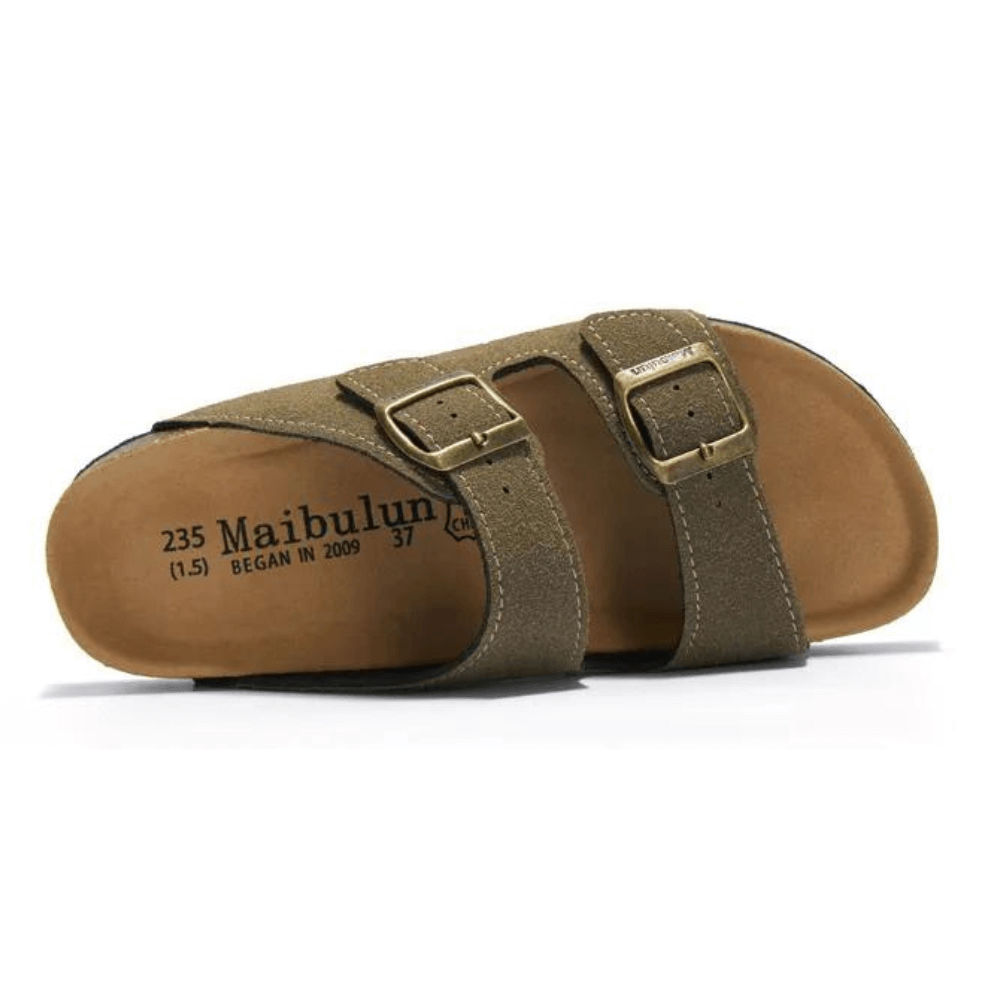 Maibulun Suede Arizona Sandals - Moss Green | Solmar