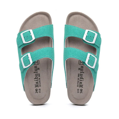 Maibulun Suede Arizona Sandals - Aqua | Solmar