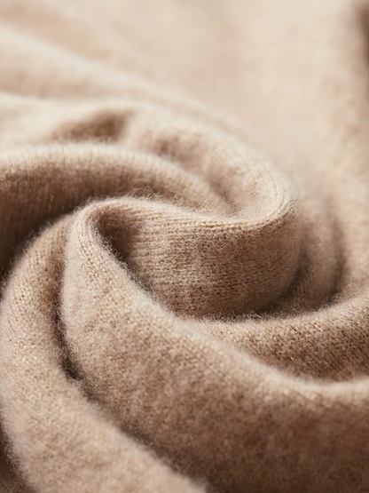 Pure Extra-Fine Merino Wool Beige Leisure Hoodie | Solmar