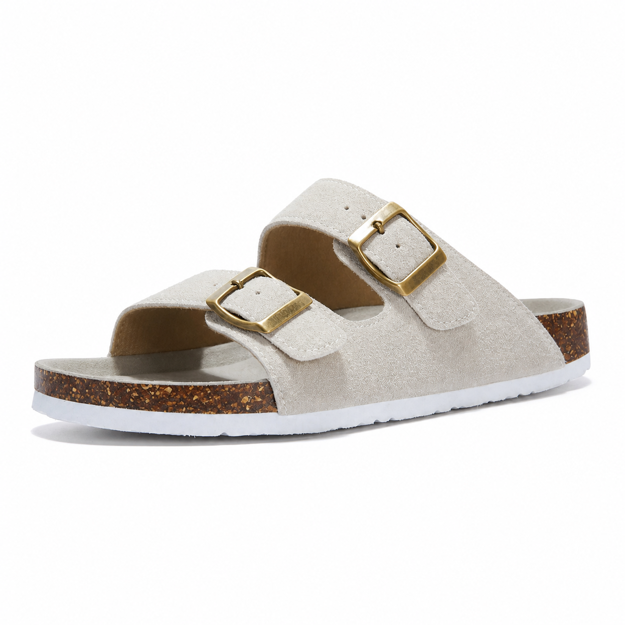 Maibulun Suede Arizona Sandals - Cream | Solmar