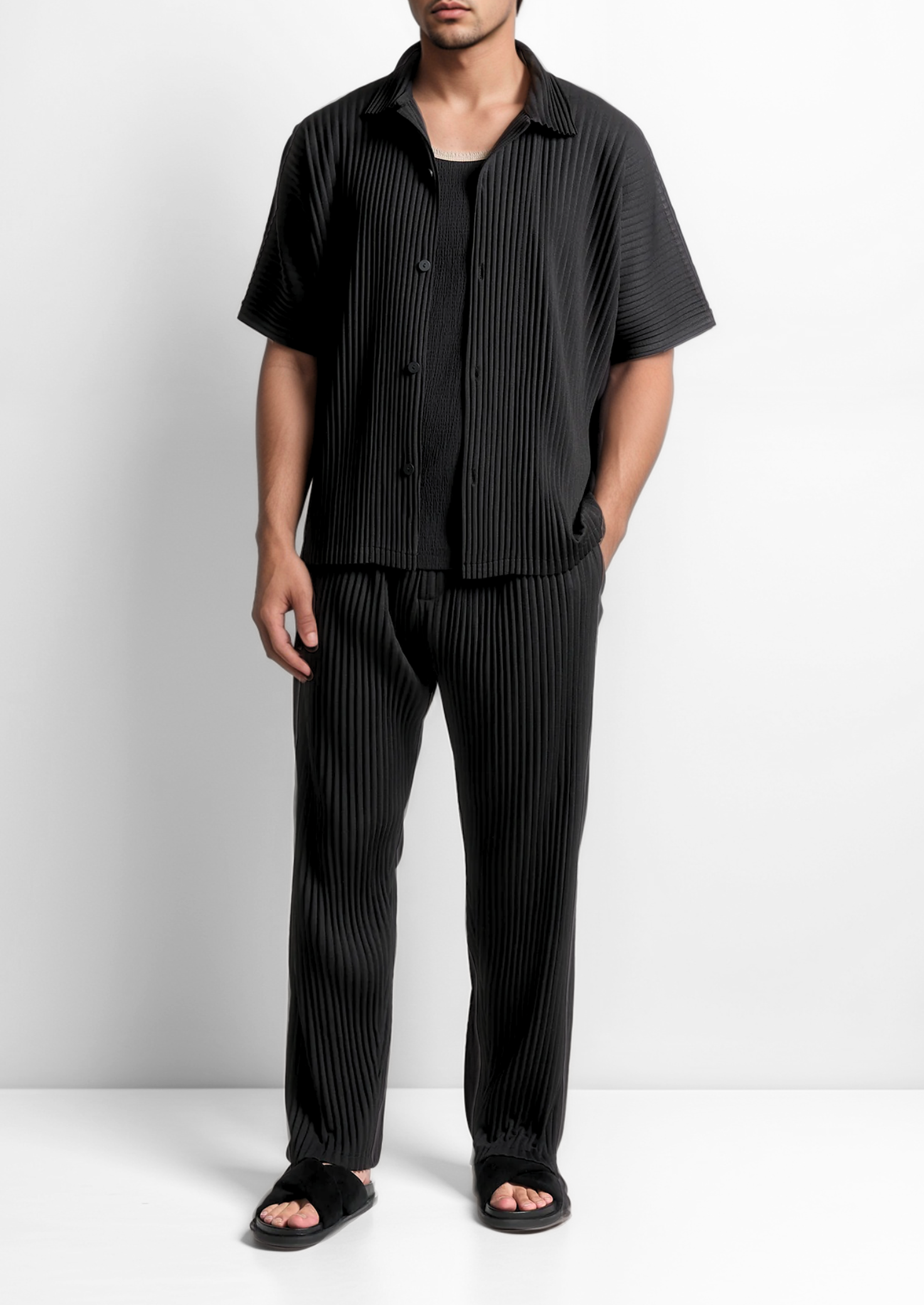 Black Pleated Summer Set | Solmar