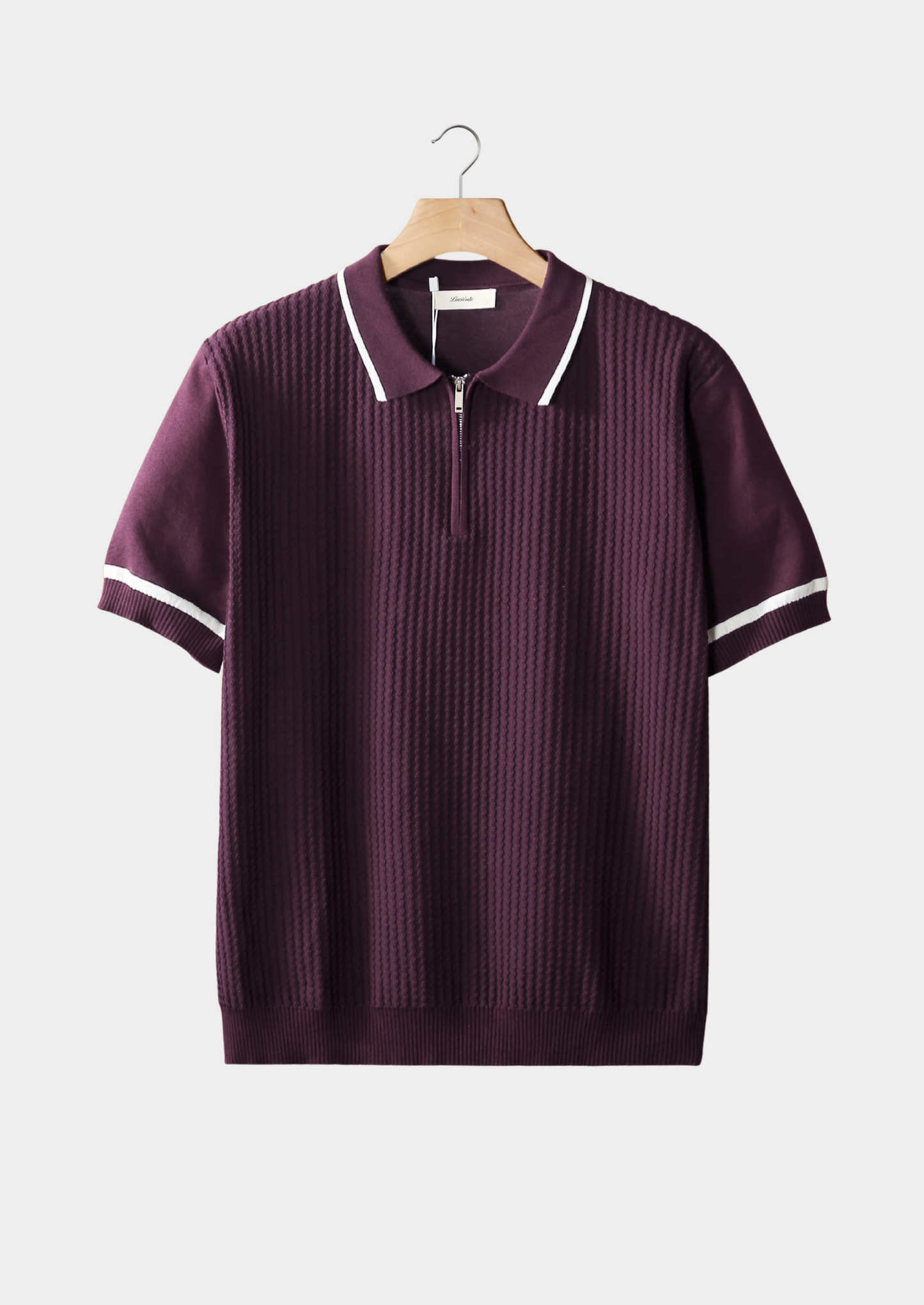 Purple Contrast Trim Zipper Polo | Solmar