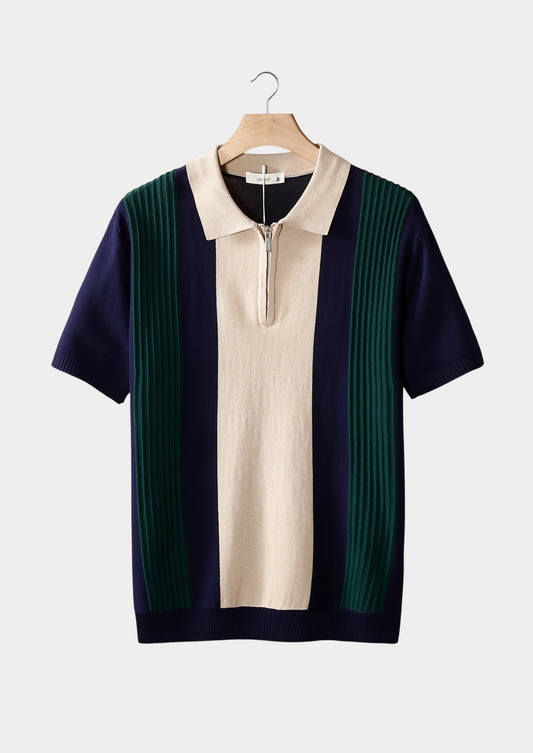 Navy Resort Zipper Polo | Solmar