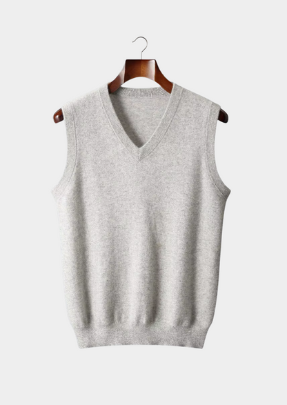 Pure Extra-Fine Merino Wool V-Neck Vest | Solmar