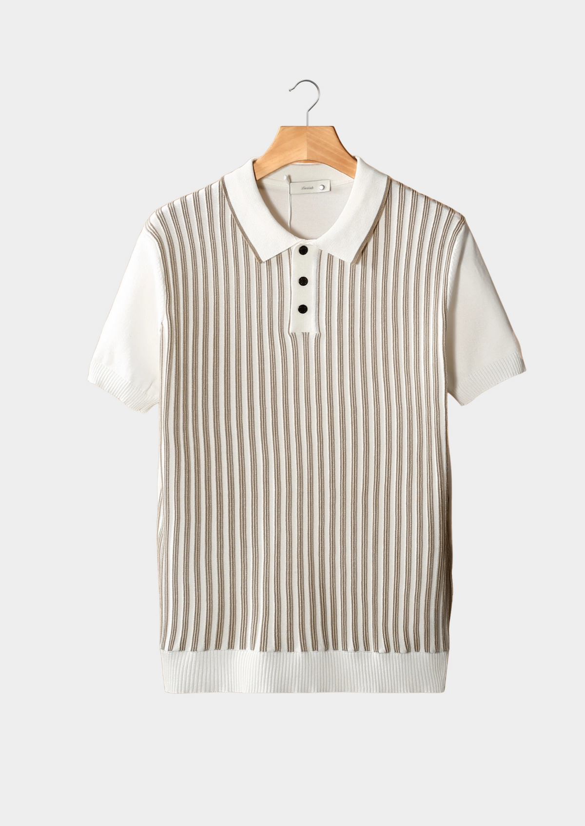 White Vertical Striped Polo | Solmar