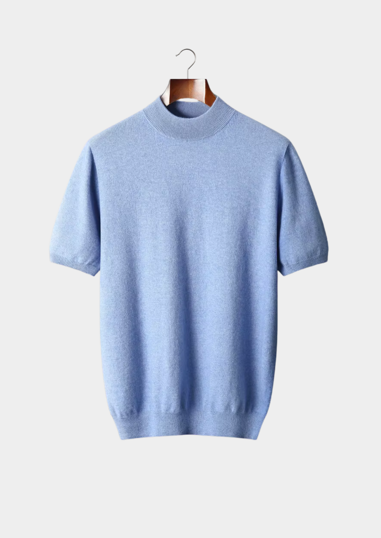 Premium Cashmere Mock Neck T-Shirt | Solmar