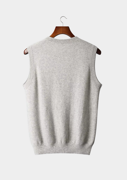 Pure Extra-Fine Merino Wool V-Neck Vest | Solmar