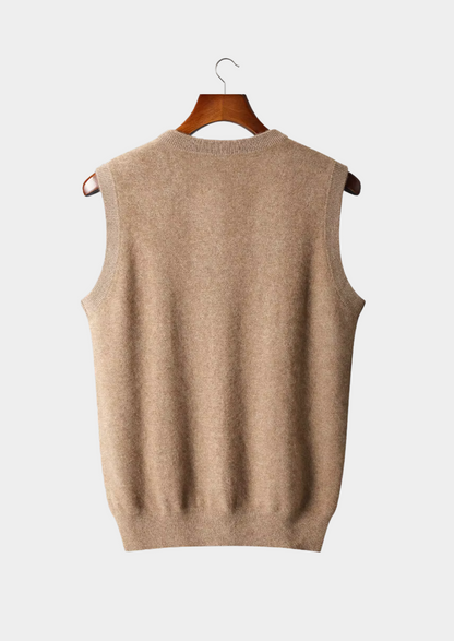 Pure Extra-Fine Merino Wool V-Neck Vest | Solmar