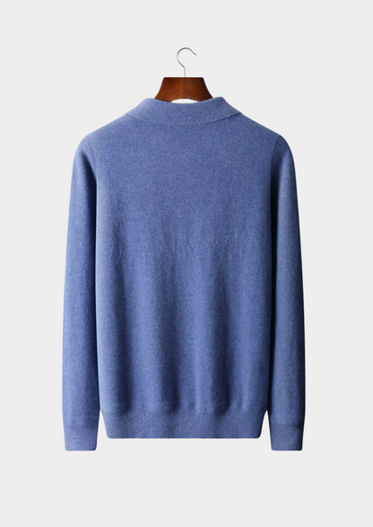 Pure Extra-Fine Merino Wool Half Zip Polo | Solmar