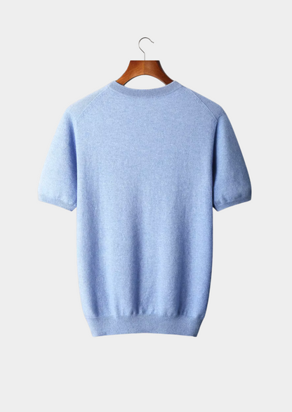 Premium Cashmere Classic Crewneck T-Shirt - Light Blue | Solmar