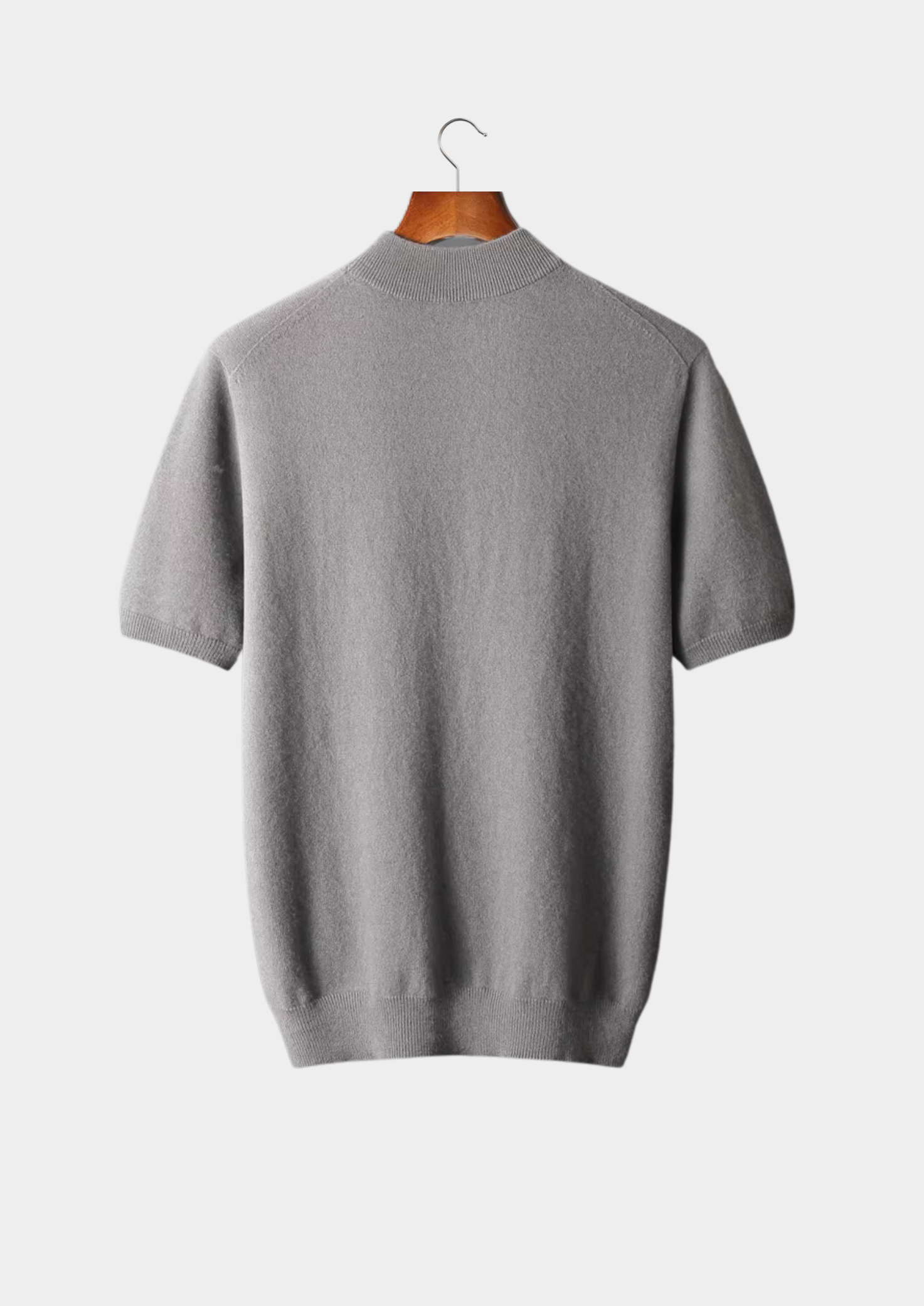 Premium Cashmere Mock Neck T-Shirt | Solmar