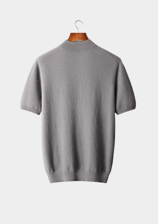 Premium Cashmere Mock Neck T-Shirt | Solmar