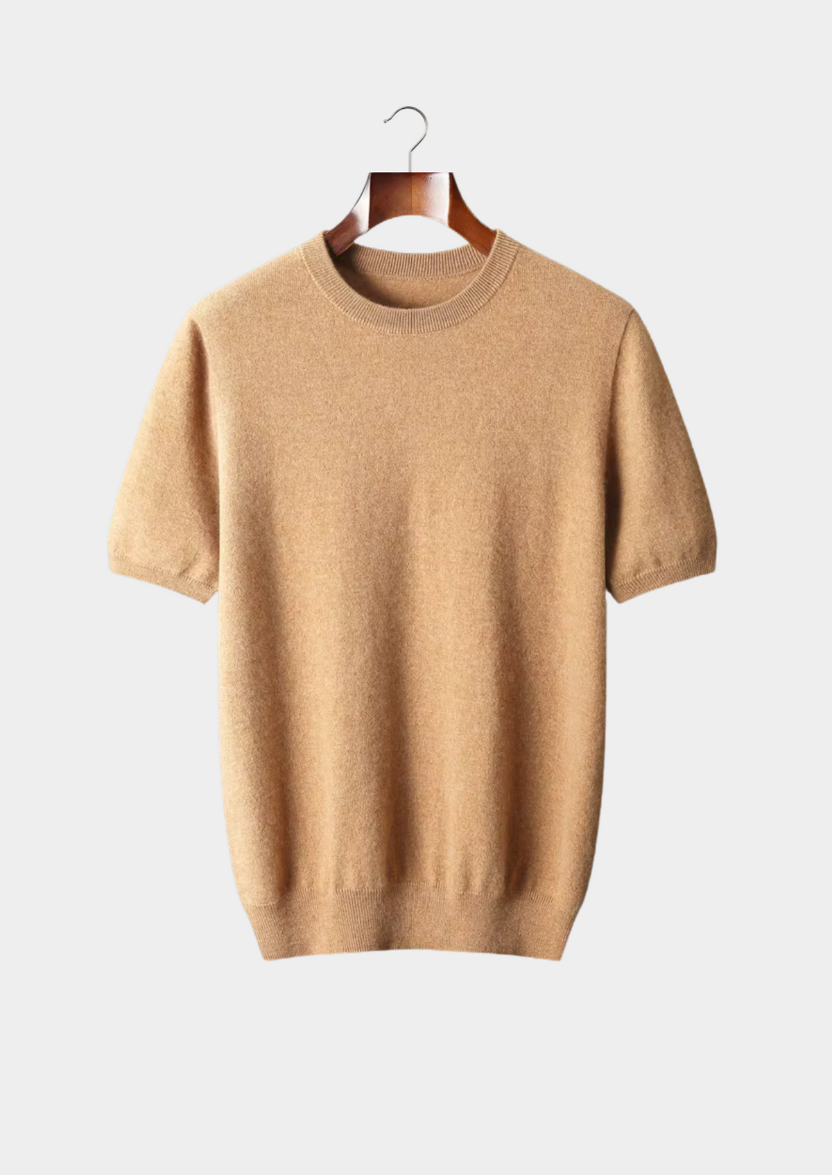 Premium Cashmere Classic Crewneck T-Shirt - Honey Mustard | Solmar
