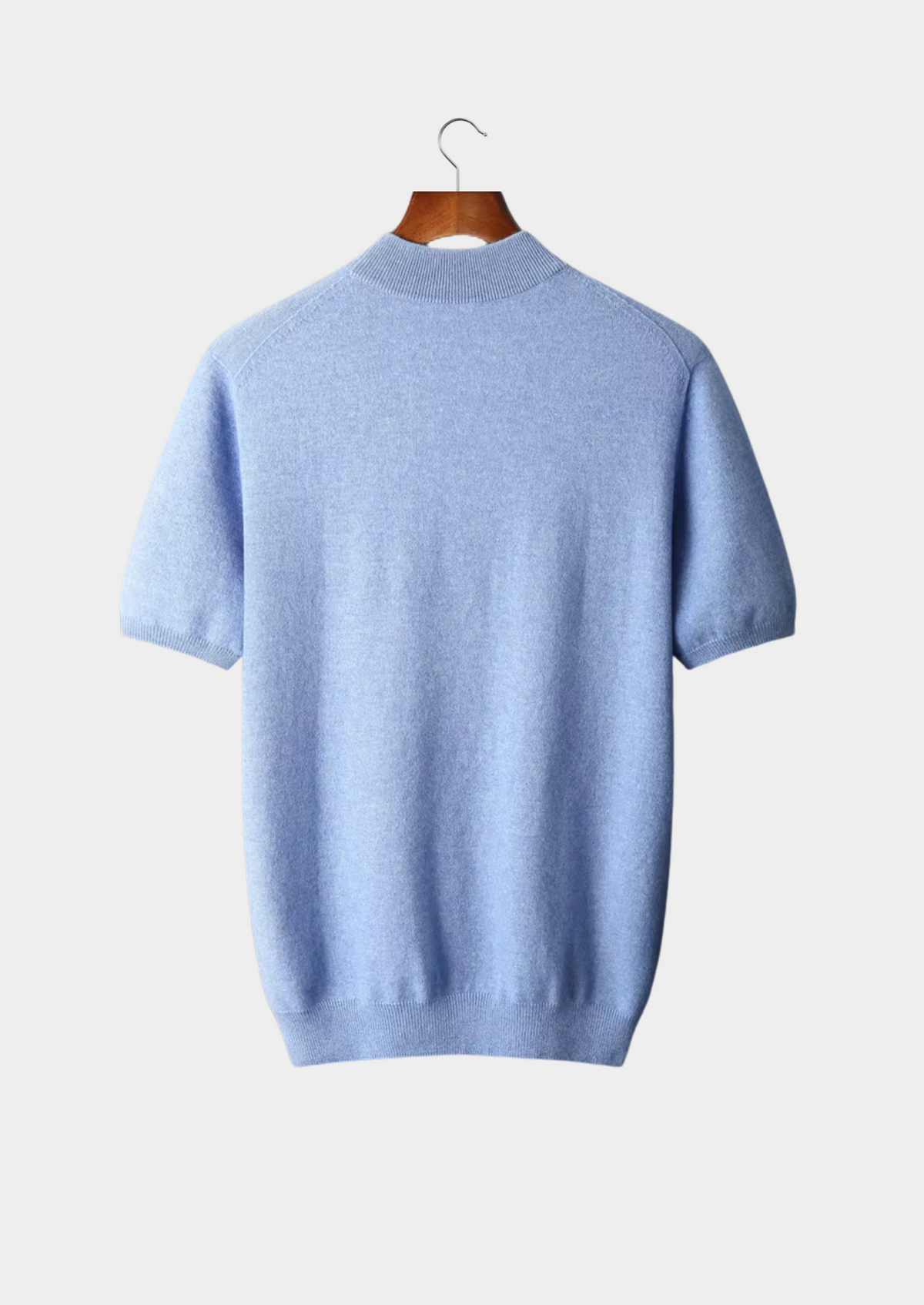 Premium Cashmere Mock Neck T-Shirt | Solmar