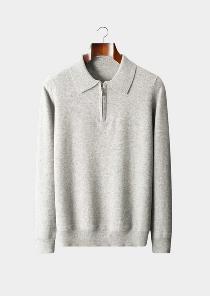 Pure Extra-Fine Merino Wool Half Zip Polo | Solmar