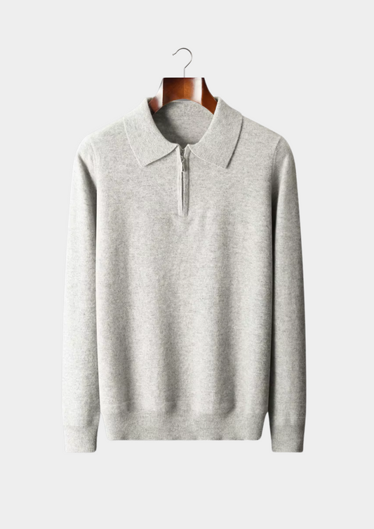 Pure Extra-Fine Merino Wool Half Zip Polo | Solmar