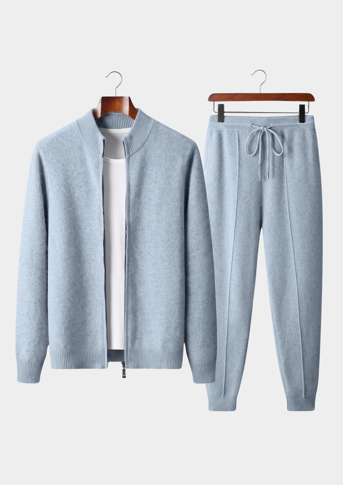 Pure Extra-Fine Merino Wool Light Blue Luzzo Set | Solmar