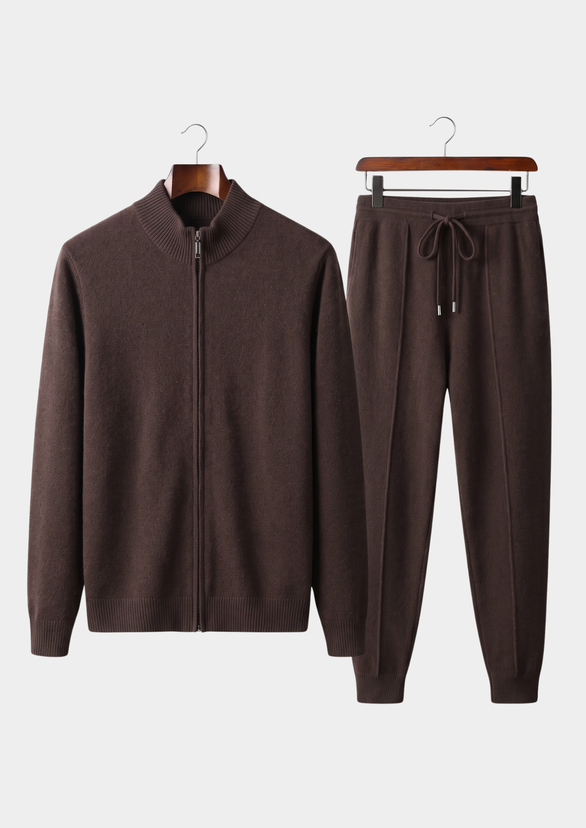 Pure Extra-Fine Merino Wool Dark Brown Luzzo Set | Solmar