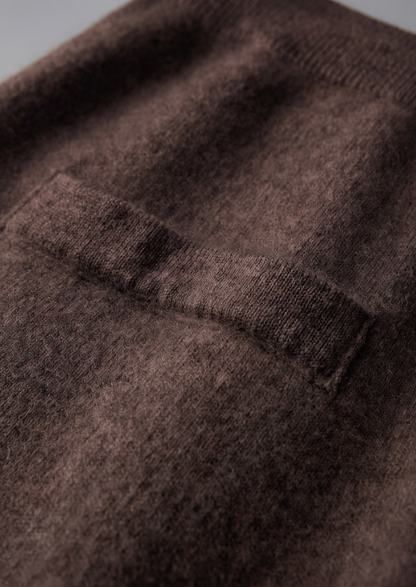 Pure Extra-Fine Merino Wool Dark Brown Luzzo Set | Solmar