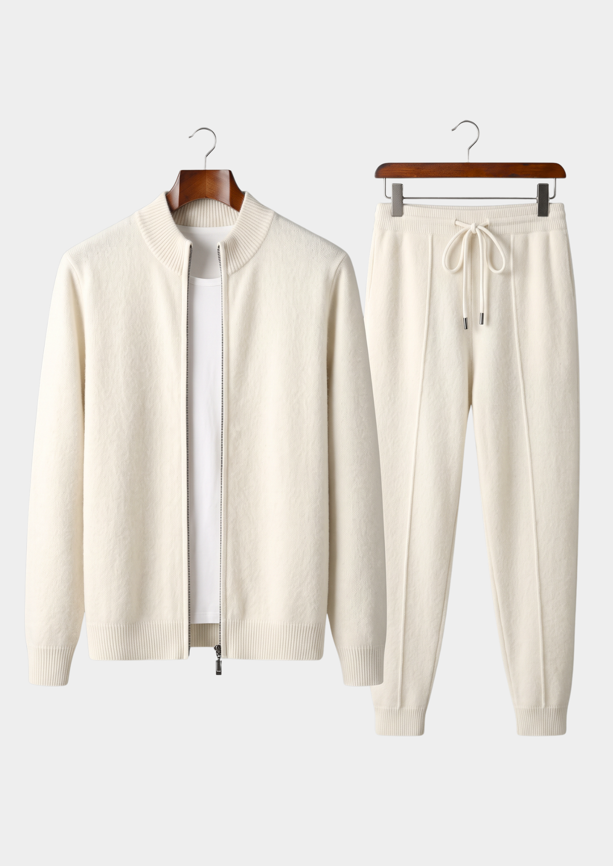 Pure Extra-Fine Merino Wool Cream White Luzzo Set | Solmar