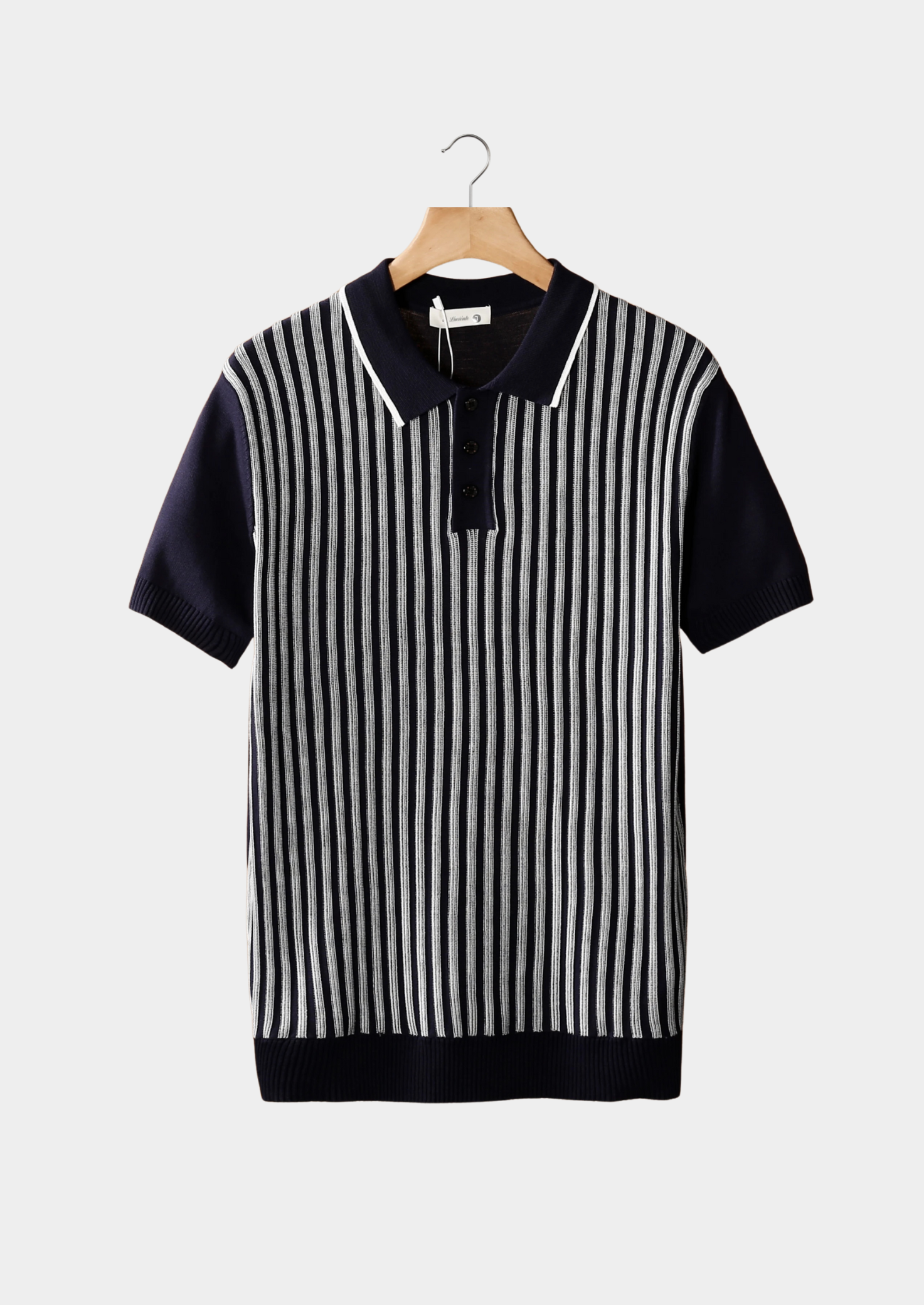 Navy Vertical Striped Polo | Solmar