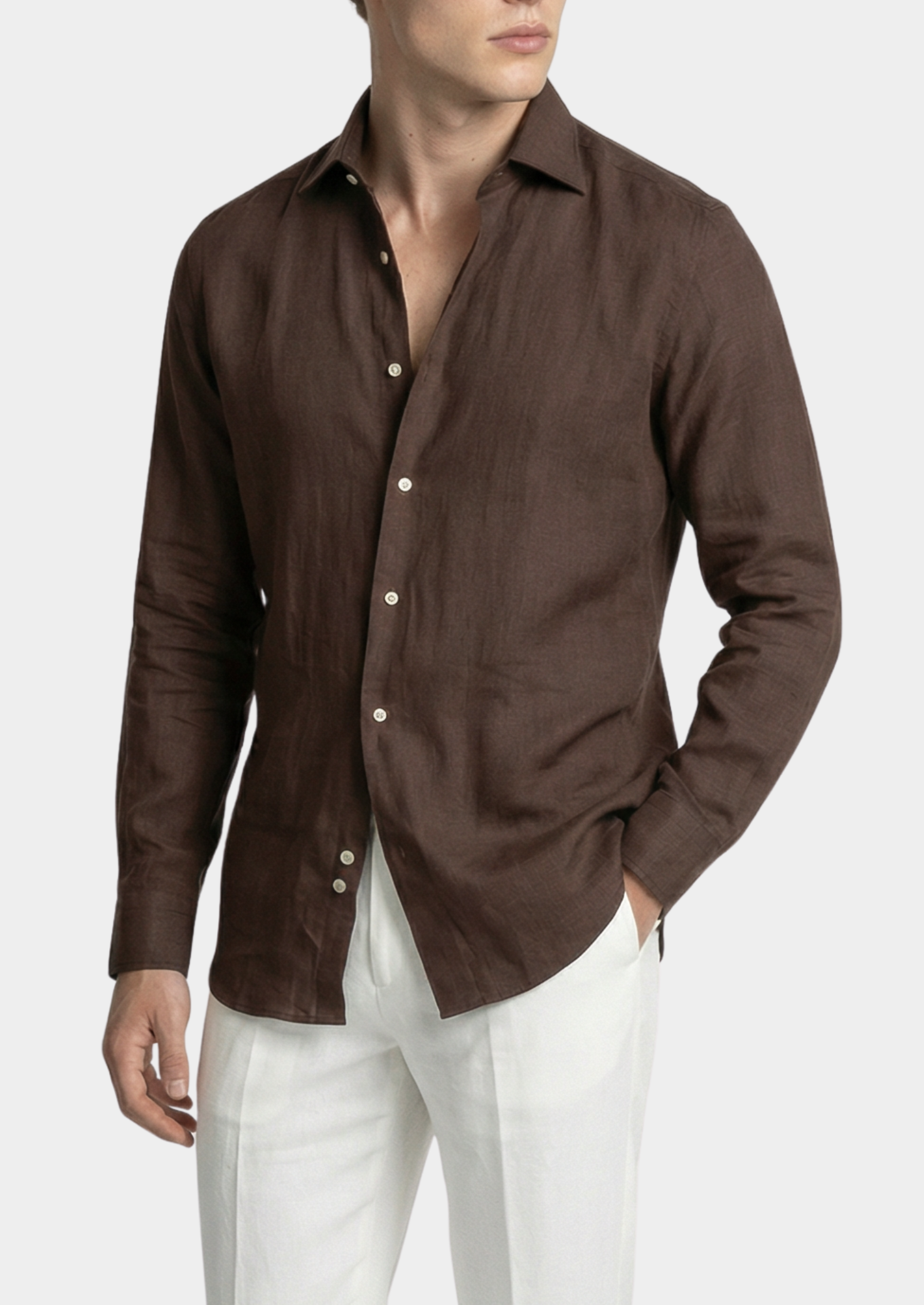 Portofino Coastal Shirt - Dark Brown | Solmar