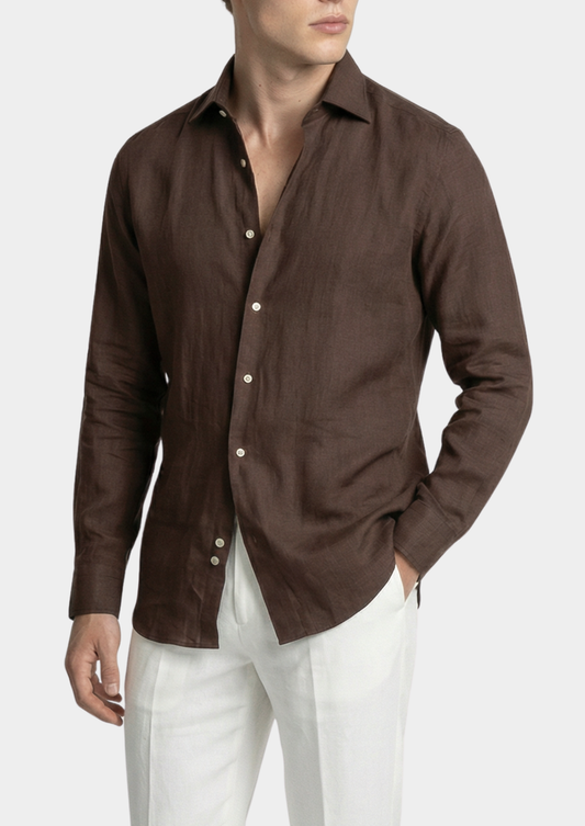 Portofino Coastal Shirt - Dark Brown | Solmar
