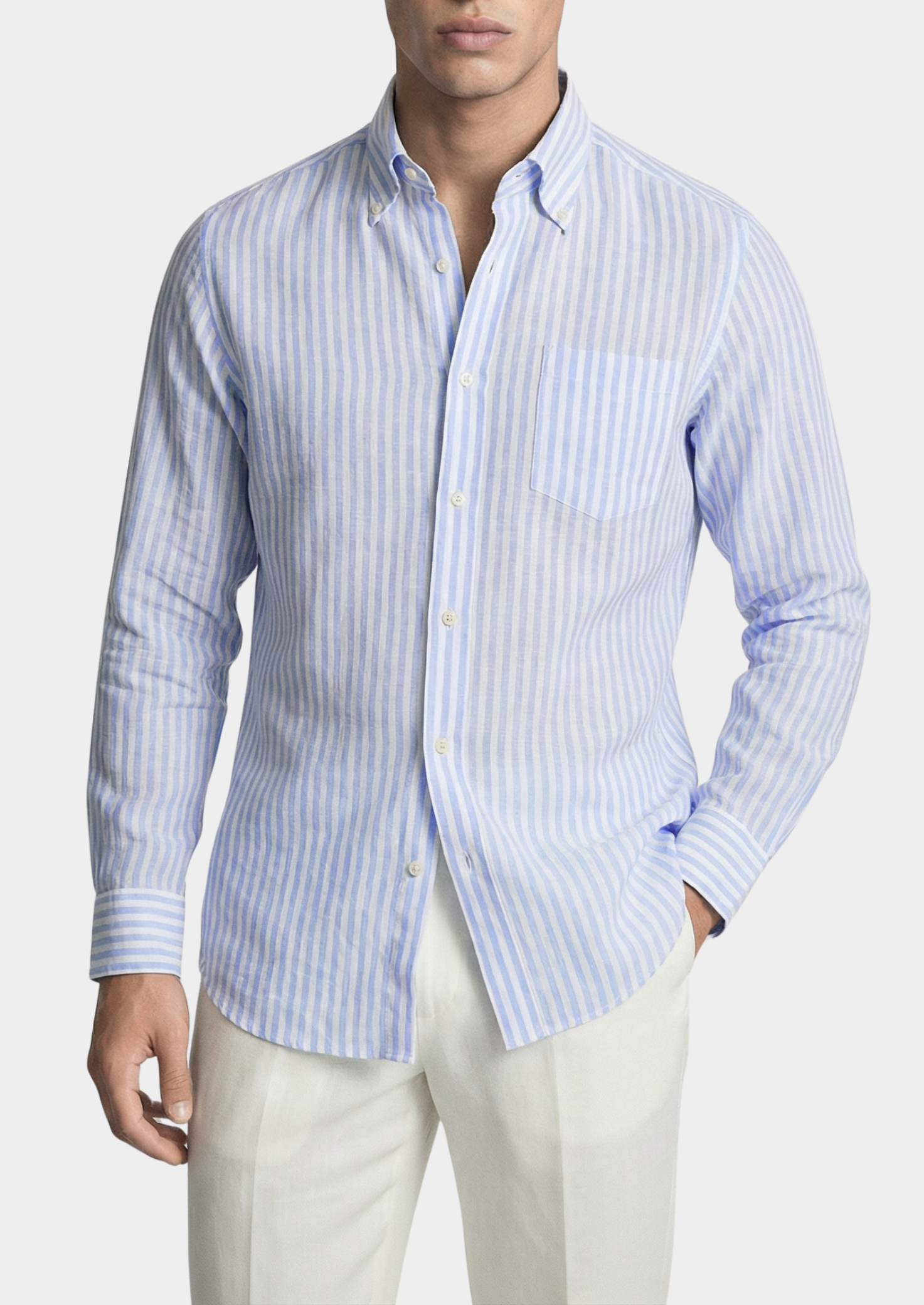 Portofino Striped Coastal Shirt - Light Blue | Solmar