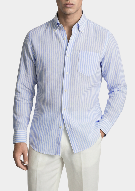 Portofino Striped Coastal Shirt - Light Blue | Solmar