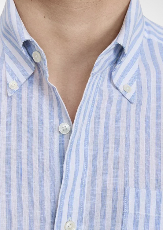 Portofino Striped Coastal Shirt - Light Blue | Solmar