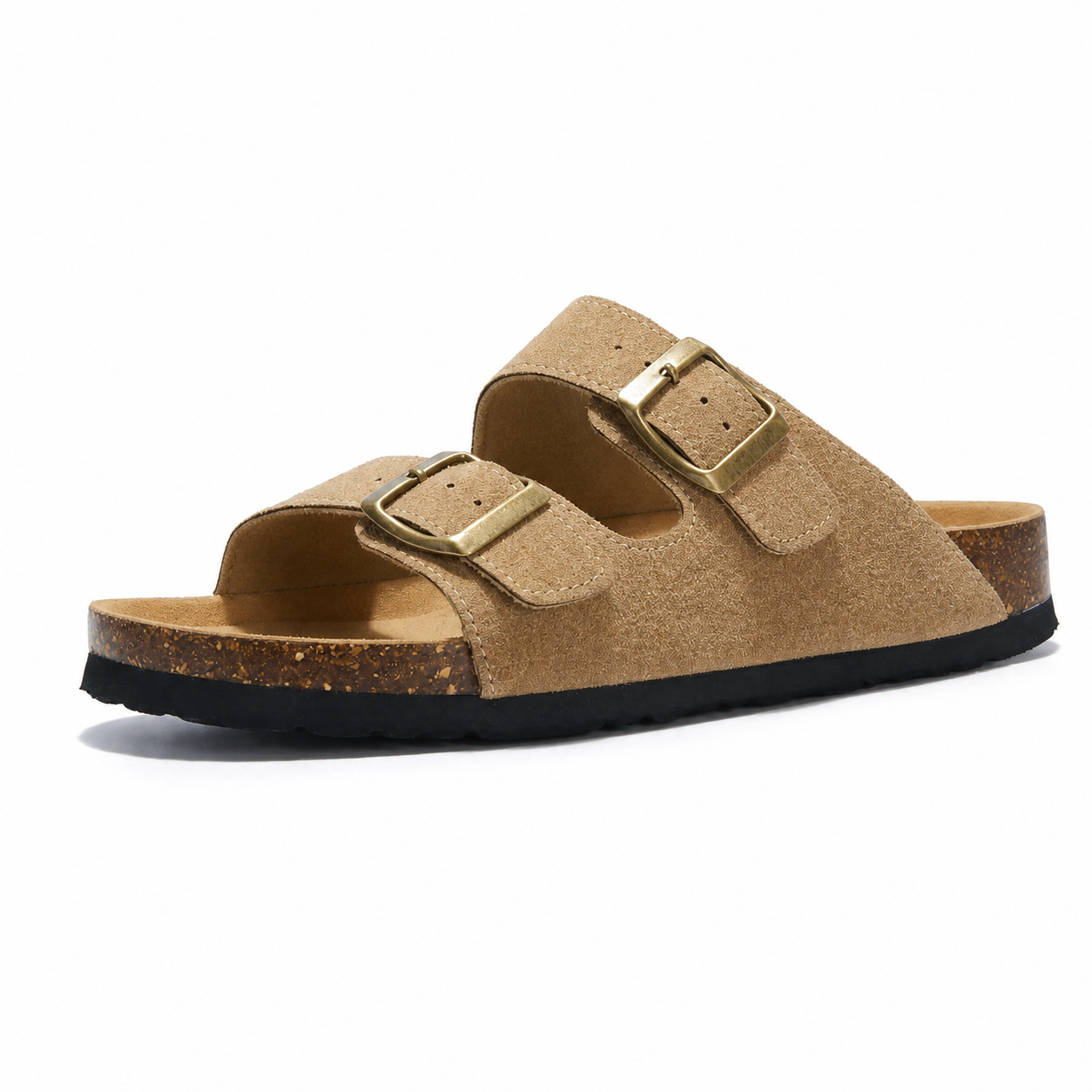 Maibulun Suede Arizona Sandals - Light Brown | Solmar